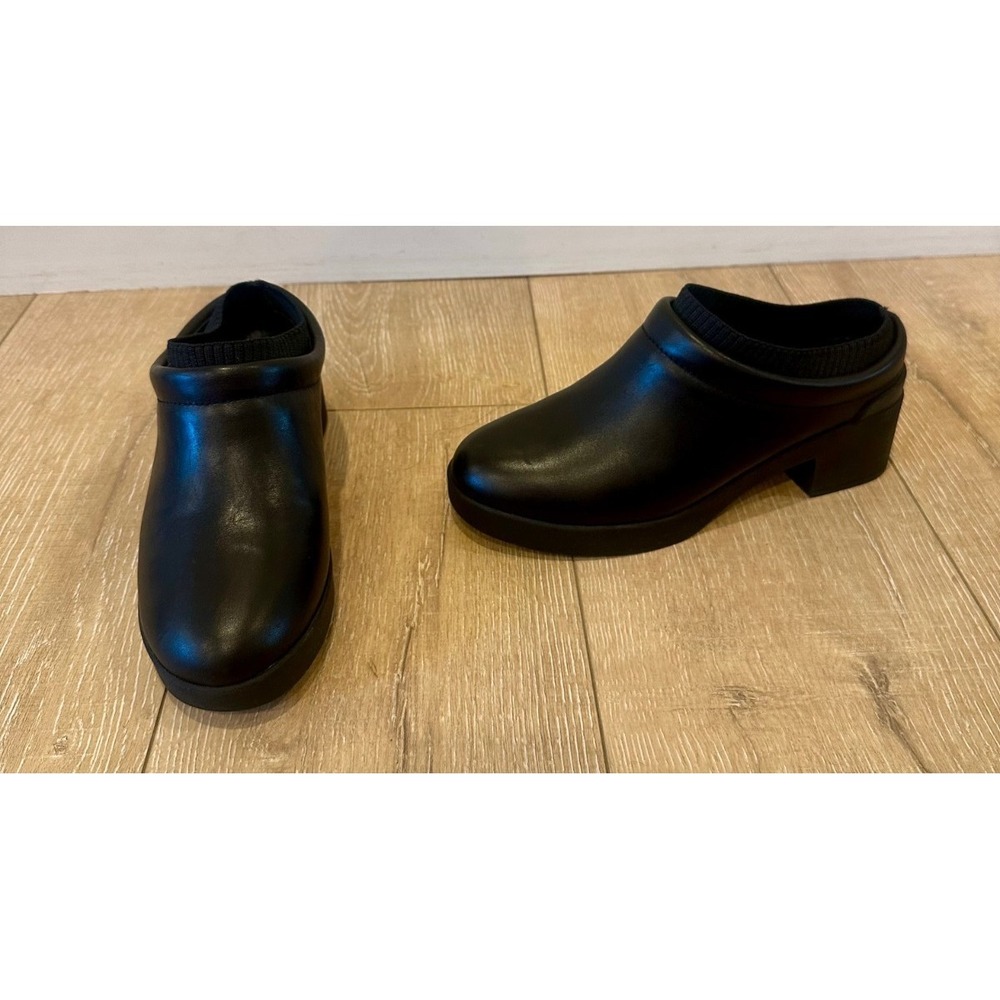 Abeo Capital Clog Black Leather Round Toe Slip-On Orthotic Shoes Size 8 $130